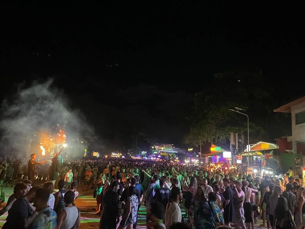 Party crowd on Koh Phangan beach